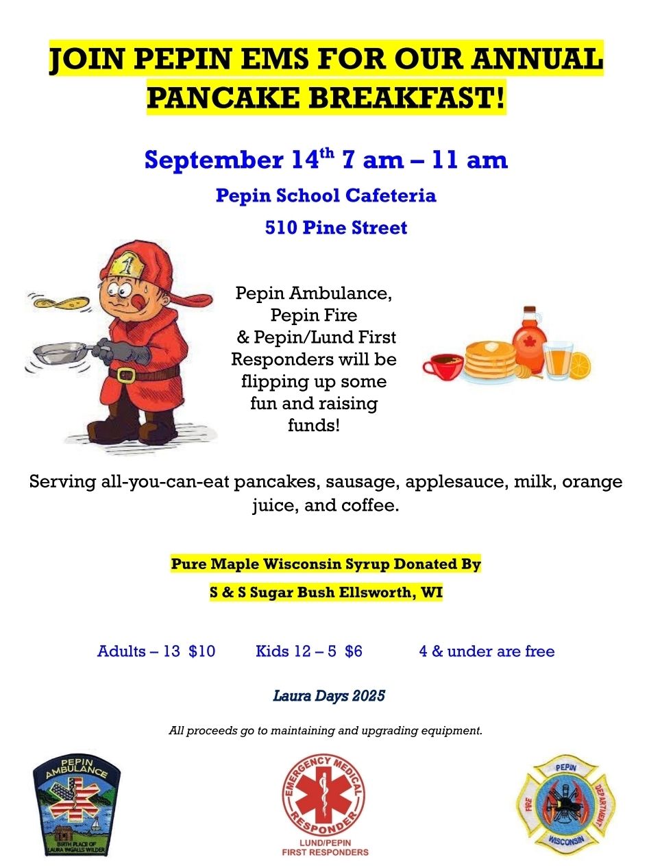 Pepin EMS Pancake Breakfast Flyer